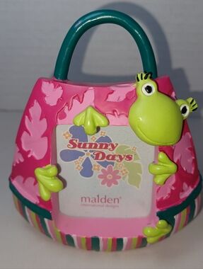Sunny Days Pink Frog Handbag Photo Frame